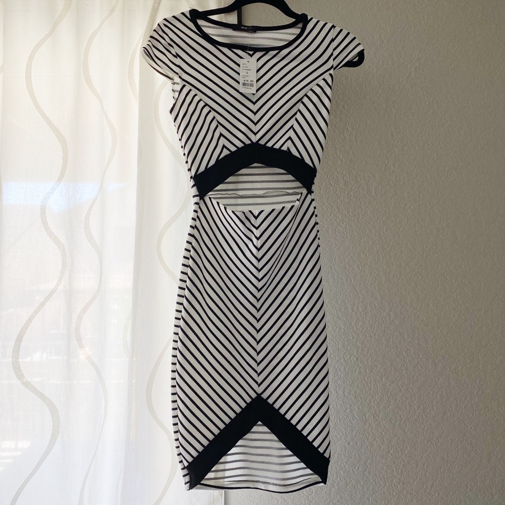 Slimming Illusion Striped Dress